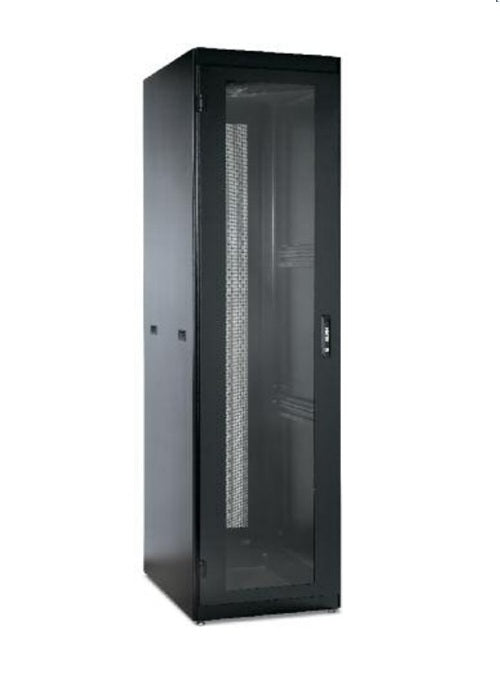 Belden XMER403641220 | Media Enclosure, 40RU Height, Solid with 4 Fan Top, Glass Swing Front, Solid Swing Rear, Two Solid Sides