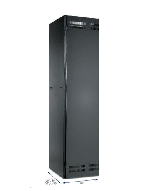 Belden XMF4824232222TB | Media Enclosure, 48RU Height, Solid with 10 Fan Top, Vented Front, Vented Rear, Flush Mount Side Panel (Set)