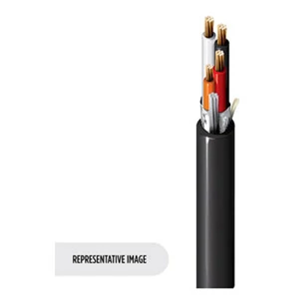 Belden 1036A 0101000 | 1036A Series, Shielded Multi-Conductor Cable, PVC, Non-Plenum, 18 AWG, 3-Conductor, 1000 ft. Reel, Black