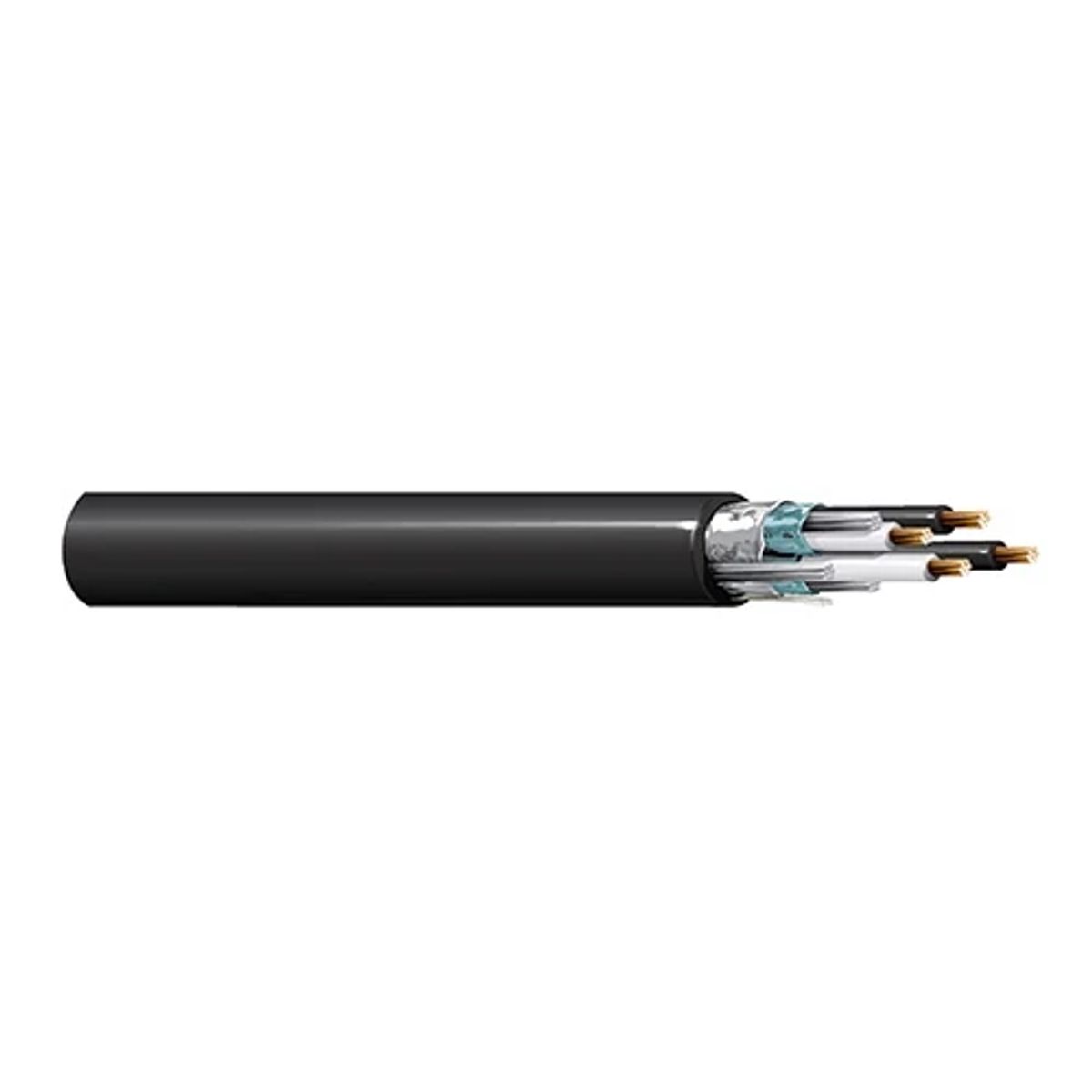 Belden 3090AE 0101000 | 3090AE Series, Shielded Multi-Conductor Cable, Bare Copper, PVC Jacket, 16 AWG, 3-Conductor, 1-Pair, 1000 ft. Black