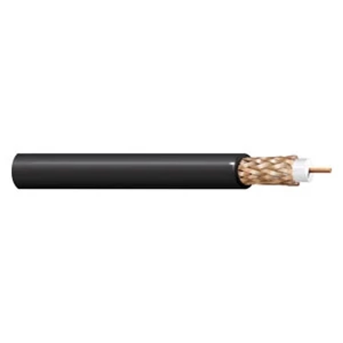 Belden 533945 010U1000 | RG6 Coax, Bare Copper, Black PVC Jacket, 95% Braid, Non-Plenum, 18 AWG Solid, 1000 ft.