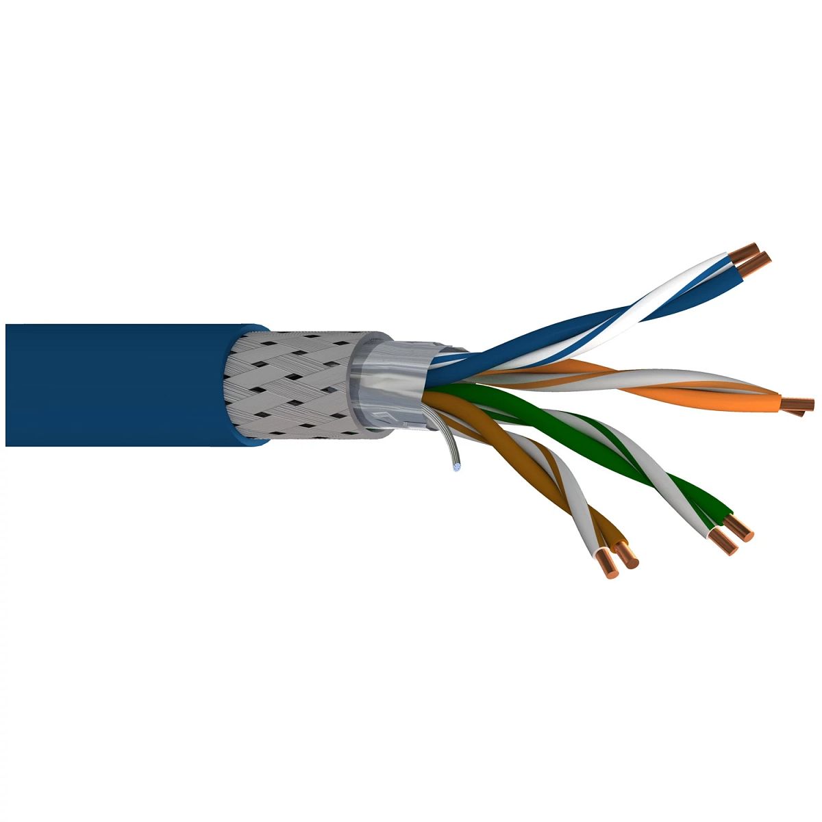 Belden 7921A 0021000 | DataTuff , Cat 5e, PVC, 24 AWG S/ ftP, 4-Pair, Solid, Riser, 0.33 in. Dia, 300V, Copper Cable 1000 ft. Reel, Red