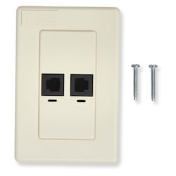 Belden AX100352 | 4-Port Faceplate, Flush Mount, 1-Gang, Cat5E 8W8P BIX DVO, T568A, White