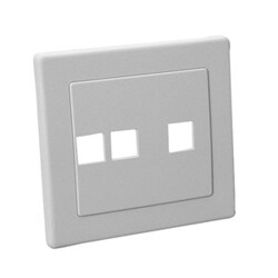 Belden AX100613 | 3 PORT FACEPLATE FLUSH MOUNT, 2 GANG use with DVO INSERTS, NXTOFP3-01 Grey