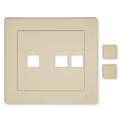 Belden AX100641 | 4 PORT FACEPLATE UNLOADED, 2 GANG for 2-PORT PS5 DVO MOD, NXTOFP4-02 ALMOND