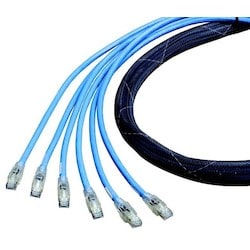 Belden ENT CAF1106006A06 | 10gx Shielded Cable Assembly, Bonded-pair, 4-pair, 6-cable, 23 Awg, Solid, Cmr, T568a/b-t568a/b, Blue, 6 Ft