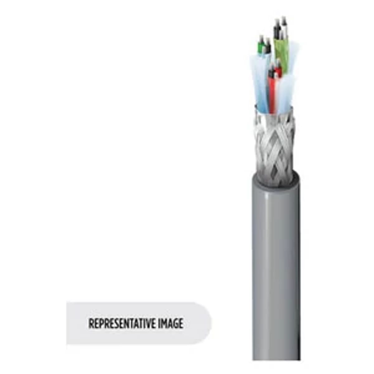Belden 8163 060500 | 8163 Series, Shielded Electronic Cable, Polyvinyl Chloride, Twisted Pair, 24 AWG, 300V, Chrome, 500 ft.