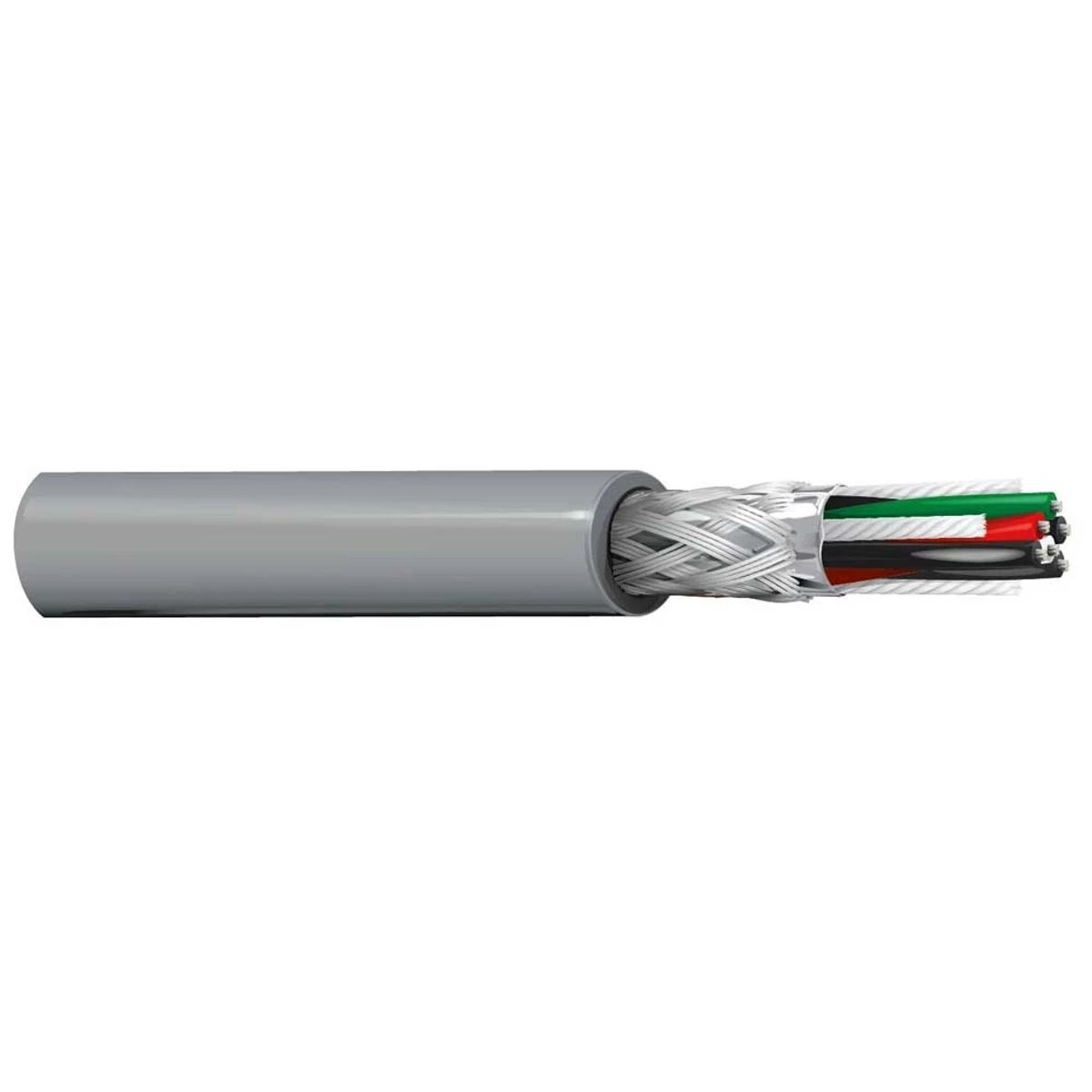 Belden 8303 060100 | 8303 Series, Shielded Electronic Cable, Polyvinyl Chloride, 22 AWG, 300V, Chrome, 100 ft.