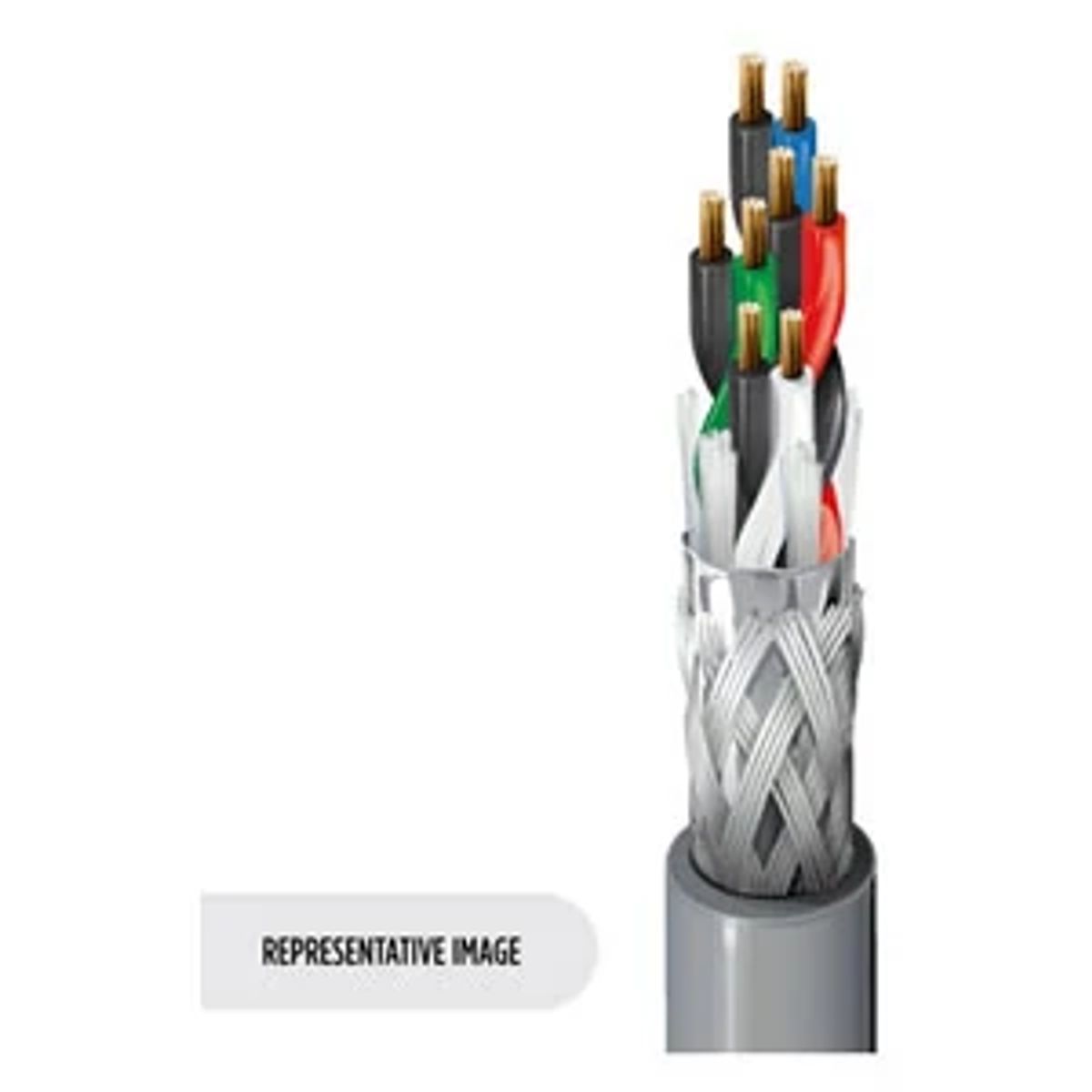 Belden 8304 0601000 | 8304 Series, Shielded Electronic Cable, Polyvinyl Chloride, 22 AWG, 300V, Chrome, 1000 ft.