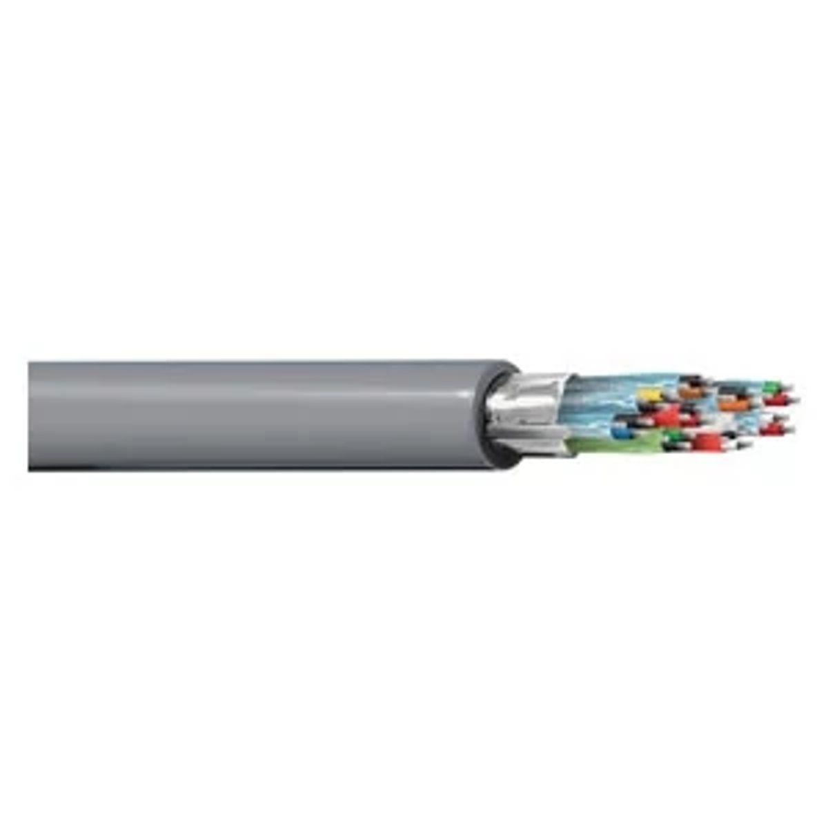 Belden 89732 0081000 | 89732 Series, Multi-Pair Snake Cable, Polyvinylidene Fluoride, 18-Conductor, 24 AWG, Plenum, Gray, 1000 ft.
