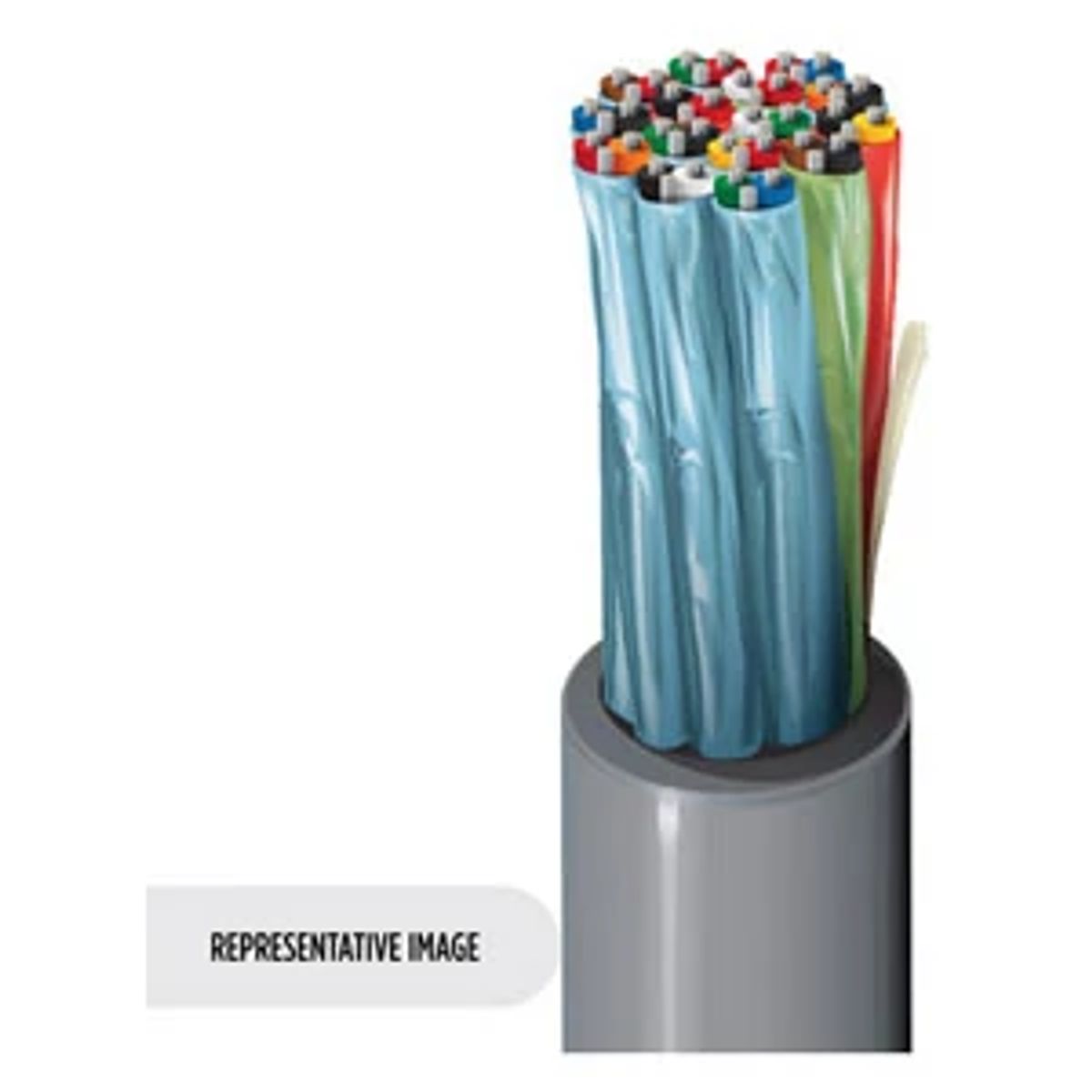 Belden 89734 008500 | Multi-Pair Cable, Polyvinylidene Fluoride, 24-Conductor, 12-Pair, 24 AWG Stranded, 300V, 0.02 in. Dia., Plenum, Gray