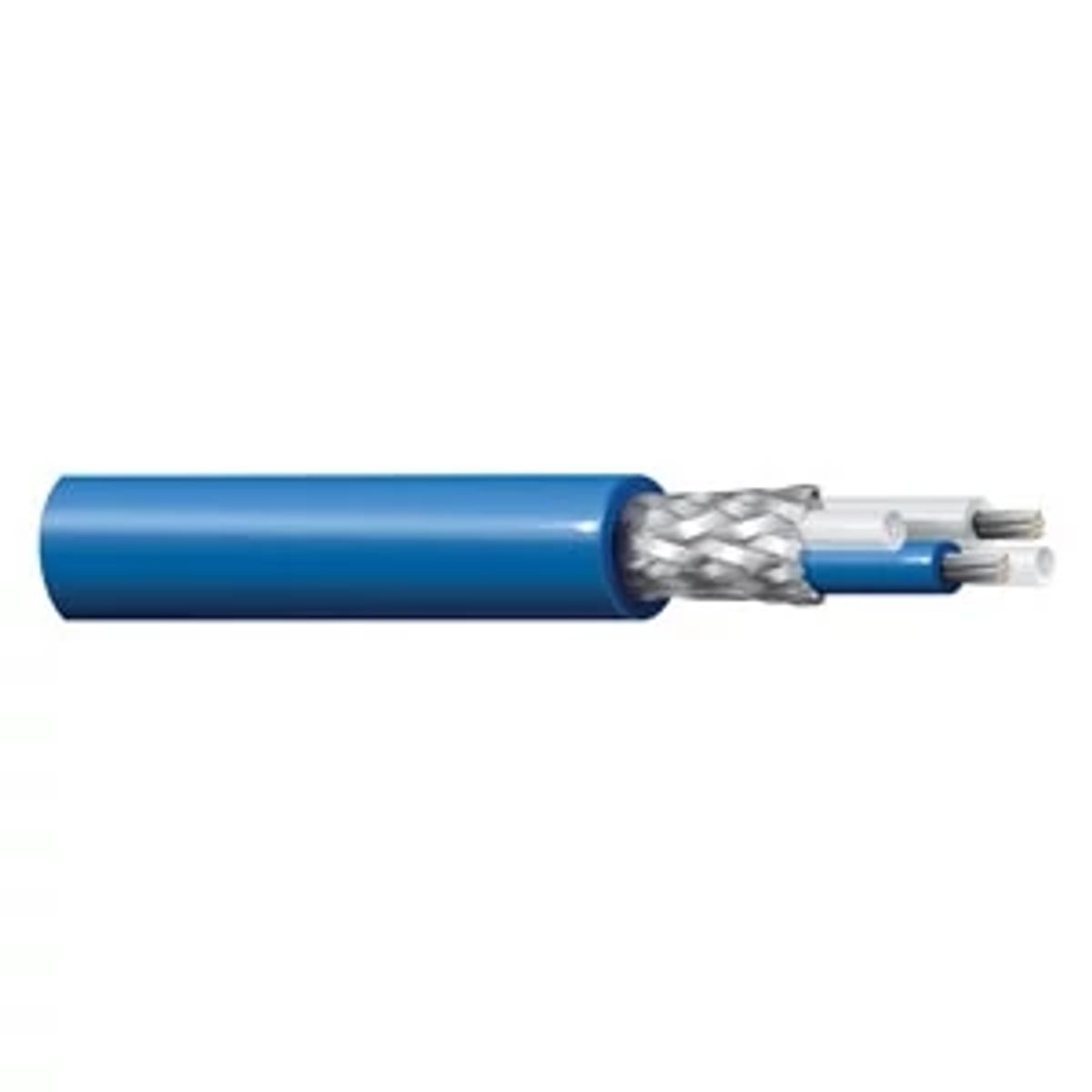 Belden 9272 0061000 | 9272 Series, Shielded Twinaxial Cable, PVC, 1-Pair, 20 AWG, Stranded, 0.244 in. O.D., 1000 ft. Coil, Light Blue