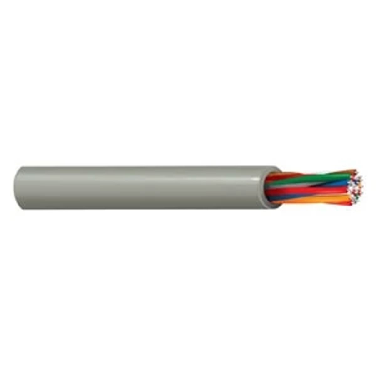 Belden 9570 0601000 | Shielded Audio Control/Instrumentation Cable, PVC, Tinned Copper Conductor, 24 AWG, 20-Conductor, 10-Pair, 1000 ft., Chrome