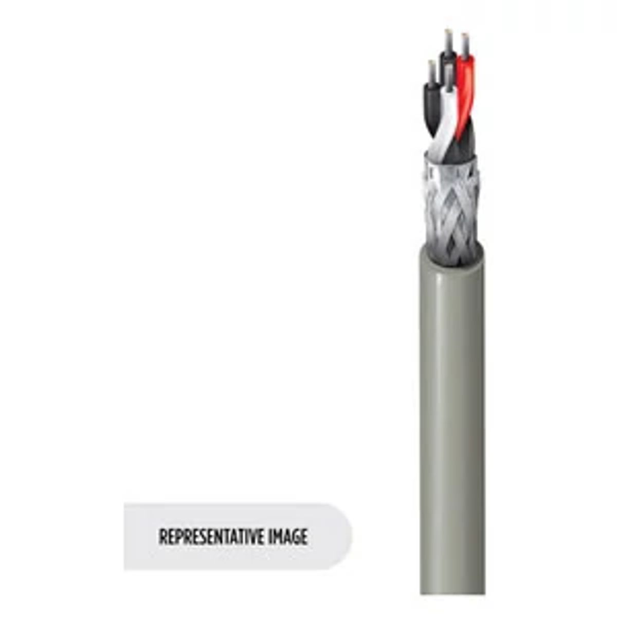Belden 9804 0601000 | 9804 Series, Multi-Conductor Cable, 4-Conductor, Polypropylene Insulation, 28 AWG, Tinned Copper, Chrome, 1000 ft.