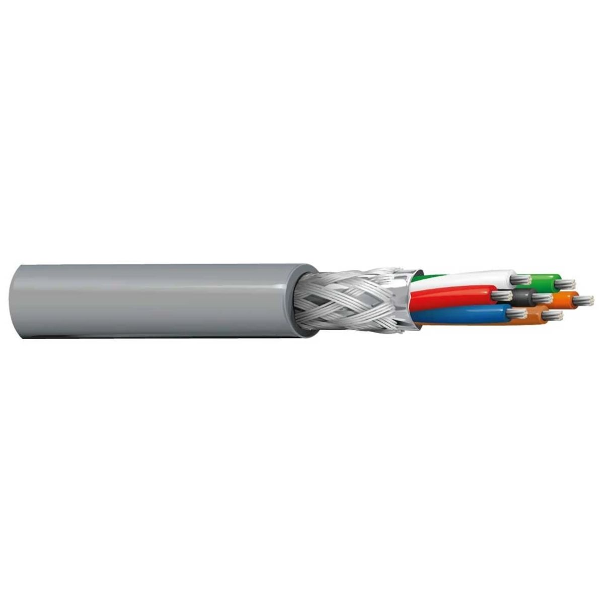 Belden 9943 0601000 | 9943 Series, Shielded Multi-Conductor Cable, PVC, 300V, 22 AWG, 7-Conductor, 6.22 mm O.D., 1000 ft., Chrome