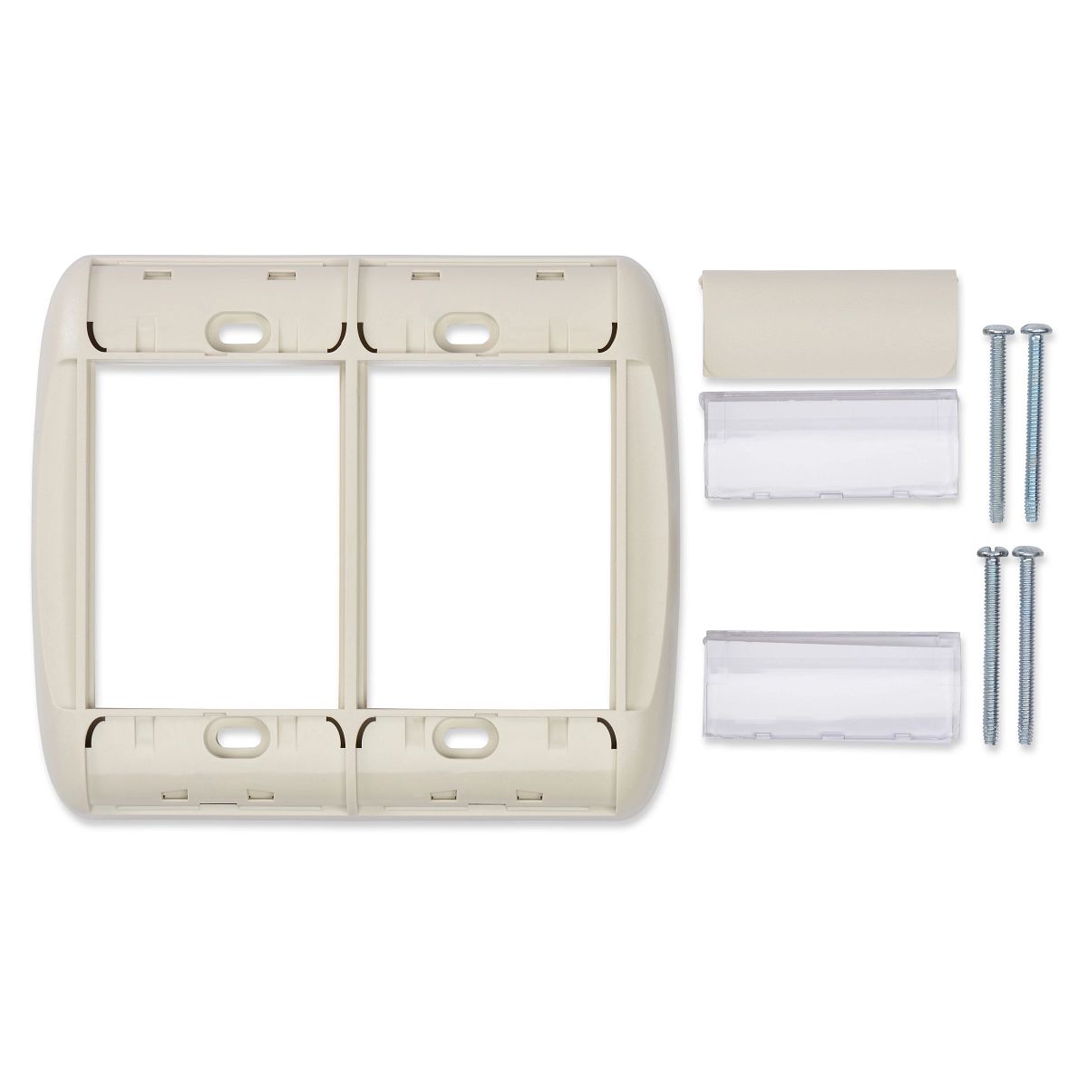 Belden AX102609 | Faceplate, 2-Gang, Plastic, White, 177.2 H x 5.18 W x 0.77 D in.
