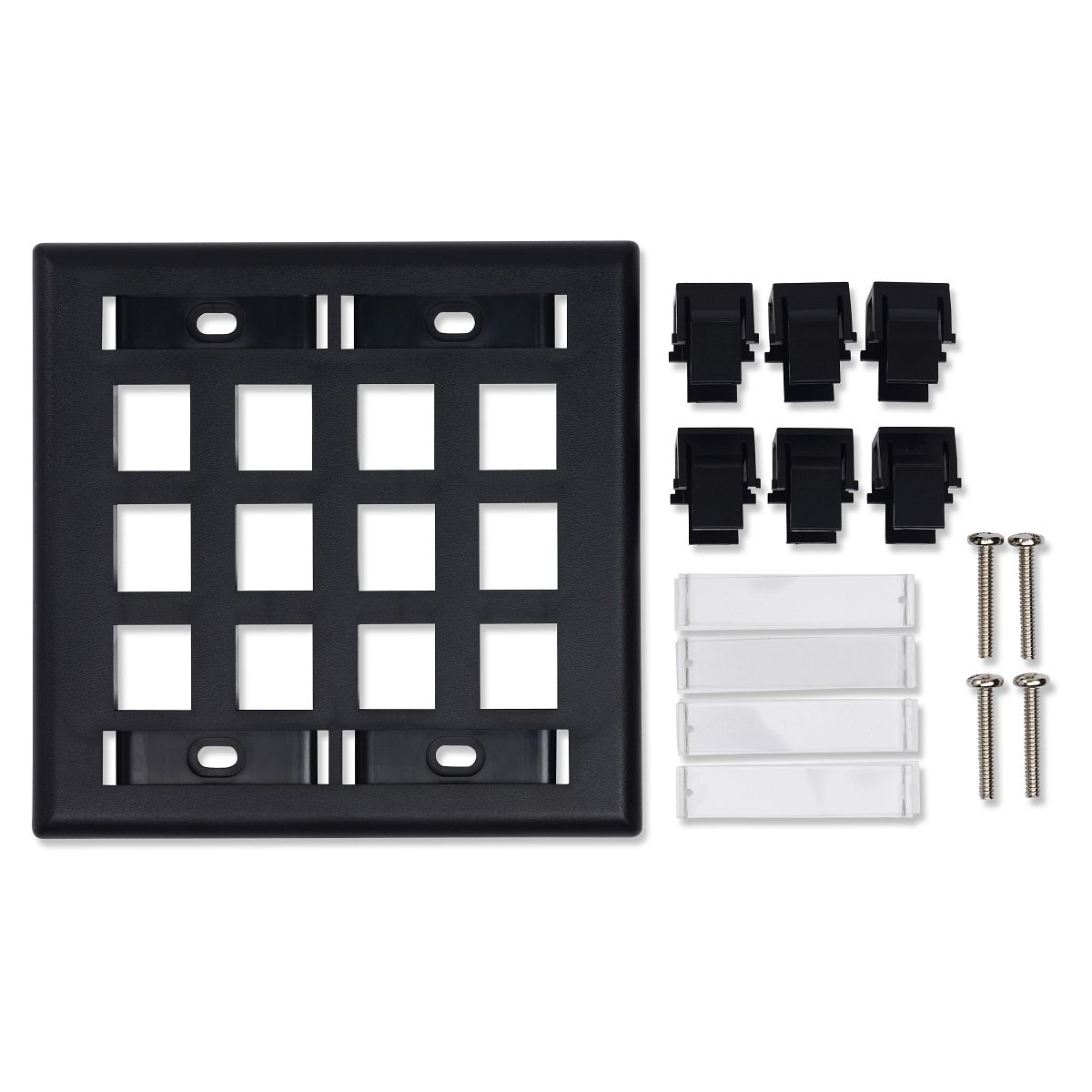 Belden AX102671 | Faceplate, Plastic, FlushMount, 6 Port, White, 1 per Package, 4.5 x 4.59 x 0.26 in., Two Gang Bracket, Yes