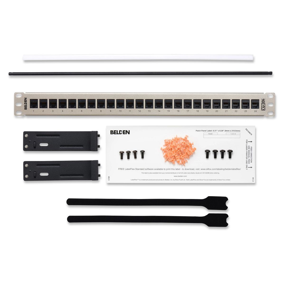 Belden AX103254 | 10GX Key Connect Preloaded Patch Panel, 24-Port, 1 RU
