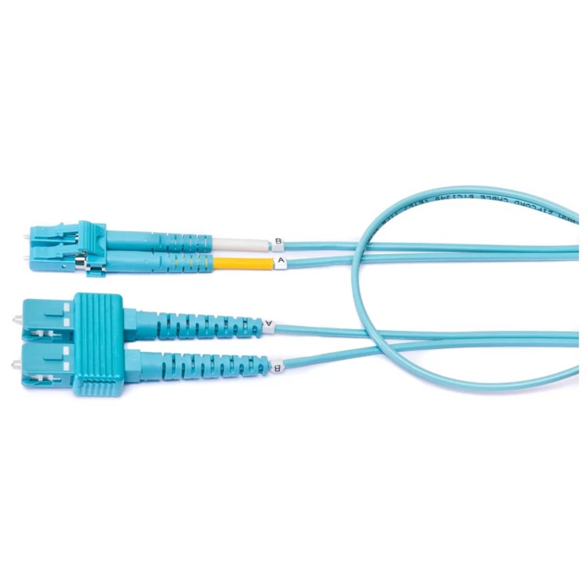 Belden FP3LDSD003M | FiberExpress, Patch Cord, OM3, LC Duplex to SC Duplex, 2-Fiber, 3 m, Aqua