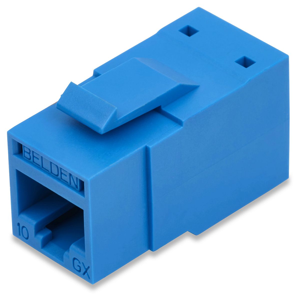 Belden RVAMJKUBL-B24 | Cat 6a Modular Connector, UL2043 Air Handling Spaces, T568A/B, Blue, 24 per Package
