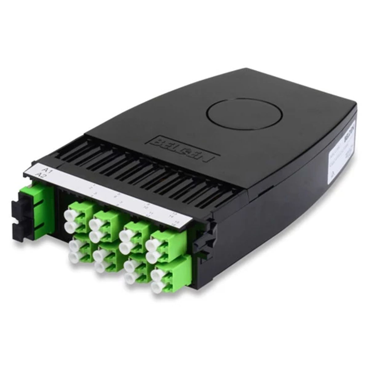 Belden SCSU1216SLF | FXU Splitter Ultra Cassette, Single mode - OS2, SC/APC to LC/APC, Green