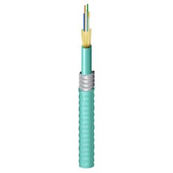 Belden ENT FI3D006A9 | 6-f Fx Indoor Tb Cable, Om3 Ofcp Interlock Armor, Aqua Jacket