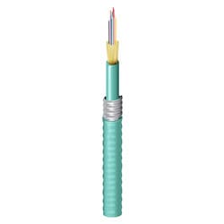 Belden ENT FI3D012A9 | 12-f Fx Indoor Tb Cable, Om3 Ofcp Interlock Armor, Aqua Jacket