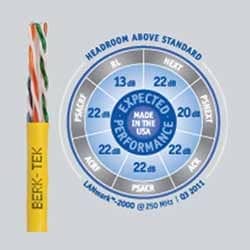 Berk-Tek 10167482 | Lanmark-2000, Category 6+, Riser Utp Cable, Yellow, Reel