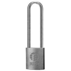 Best Access Solutions 11B-7-82-L-LC | Padlock, Interchangeable Core, Non-Key Retained, 7-Pin Housing, 1/4" Diameter, 4" Shackle Height, Stainless Steel