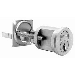 Best Access Solutions 12E-7-2-S2-RP-605 | Rim Cylinder, 7-Pin, Standard Rim, Spindle, 1-5/32" Diameter, Bright Brass with RP3 Ring Package
