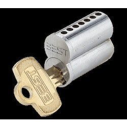 Best Access Solutions 1C-7-F-1-626 | Uncombinated SFIC Core, Standard, 7-Pin, F Keyway, Satin Chrome (US26D)