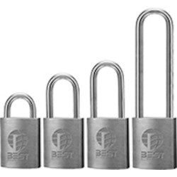 Best Access Solutions 21B-7-82-L-LC | Padlock, Interchangeable Core, Non-Key Retained, 7-Pin Housing, 5/16" Diameter, 4" Shackle Height, Stainless Steel