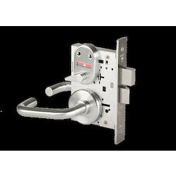 Best Access Solutions 40HTK-OS2-14-H-626 | Mortise Lock Trim Kit, Curved Return Outside Lever, 2-3/4" Diameter Trim, Brass Base, Satin Chrome