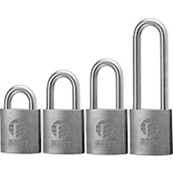 Best Access Solutions 41B-7-72-L-LC | Padlock, Interchangeable Core, Non-Key Retained, 7-Pin Housing, 3/8" Diameter, 2" Shackle Height, Stainless Steel