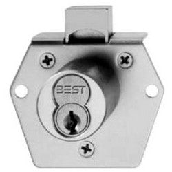 Best Access Solutions 5L-7-R-D-2-626 | Cabinet Lock Deadbolt, Standard, 7-Pin, Rim Mount, Vertical Hand, Deadlocking Latch, Satin Chrome Plated