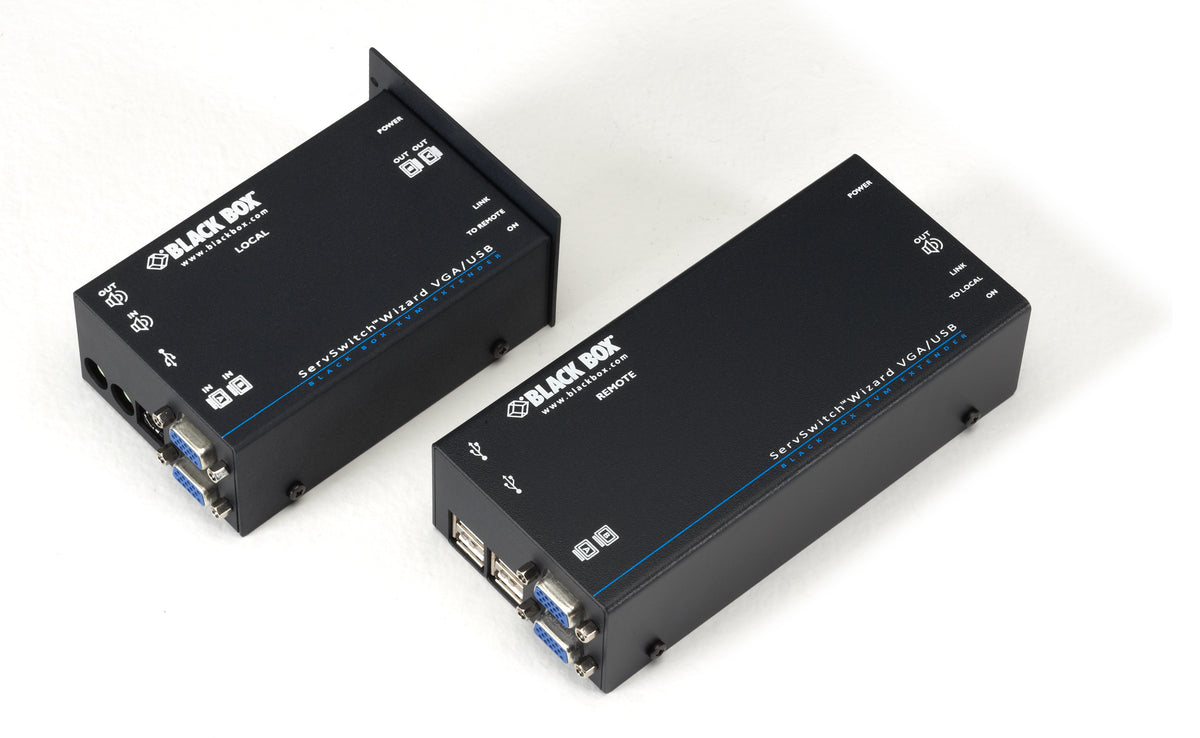 Black Box Network Services ACU5250A-R2 | KVM Extender - Dual VGA, USB 2.0, Audio, Single-Access, CATx