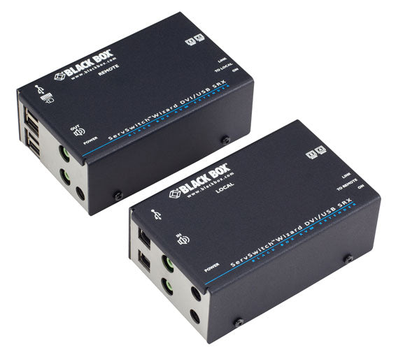 Black Box Network Services ACU5502A-R3 | KVM Extender - Dual Head DVI-D, USB 2.0, Audio, Single-access, Catx
