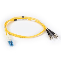 Black Box Network Services EFN310-002M-STLC | OS2 9/125 Single-mode Fiber Optic Patch Cable - OFNR PVC, ST to LC, Yellow, 2-m