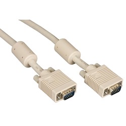 Black Box Network Services EVNPS06-0003-MM | VGA Video Cable with Ferrite Core - Male/Male, Beige, 3-ft.