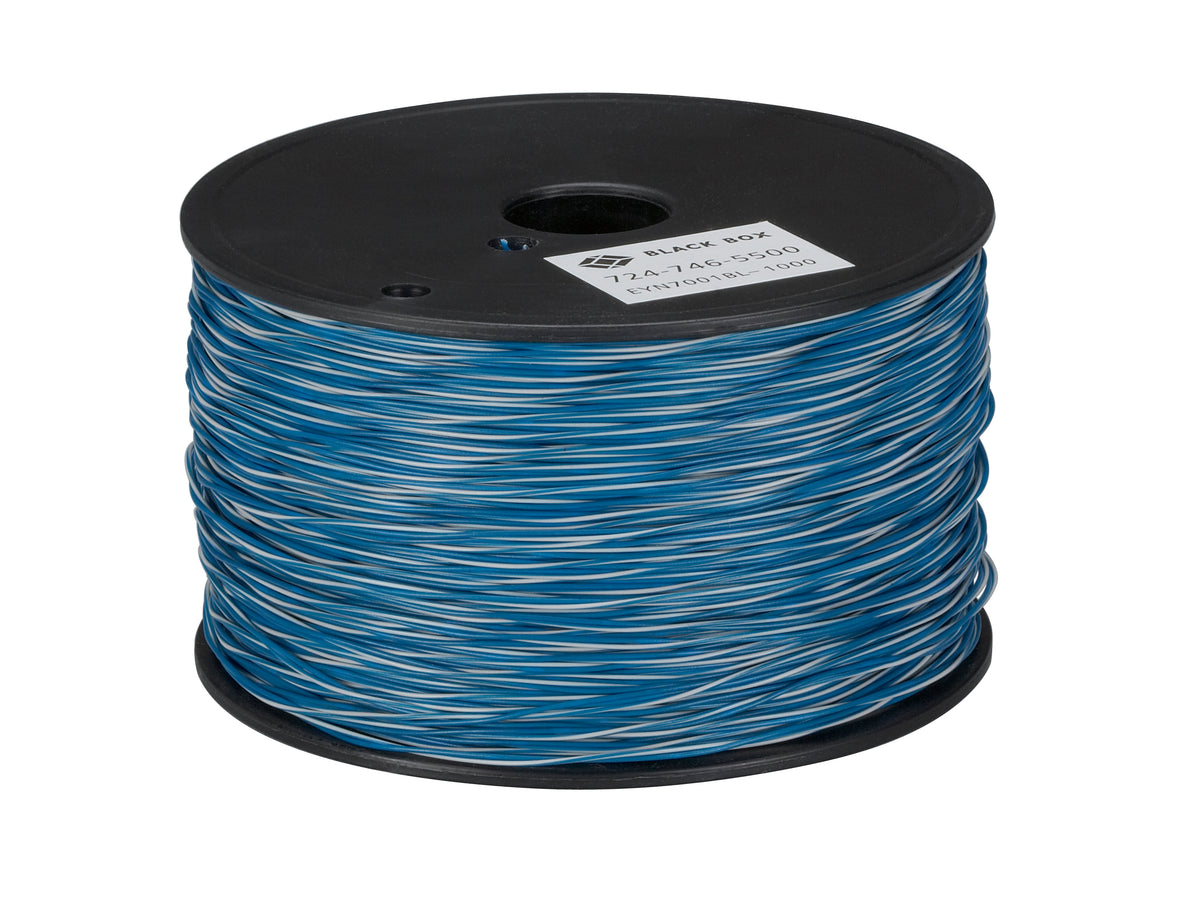 Black Box Network Services EYN7001BL-1000 | CAT3 16-MHz Solid Ethernet Bulk Cable - Unshielded (UTP), CM PVC, Blue, 1000-ft