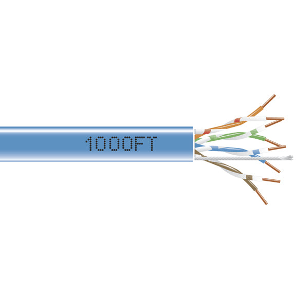 Black Box Network Services EYN850A-PB-1000 | CAT5e 350-MHz Solid Ethernet Bulk Cable - Unshielded (UTP), CMP Plenum, Blue, 1000-ft