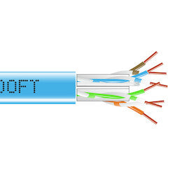 Black Box Network Services EYN871B-PB-1000 | CAT6 Bulk Ethernet Cable - Plenum, Blue