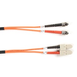 Black Box Network Services FO625-003M-STSC | OM1 62.5/125 Multimode Fiber Optic Patch Cable - OFNR PVC, ST to SC, Orange