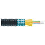 Black Box Network Services FOBC35-IOAM1-BK-12F | OM1 62.5/125 Multimode Bulk Fiber Optic Distribution Cable - Indoor/Outdoor, Interlocking Armored, Tight-Buffered, OFCP Plenum, 12-Strand, Black