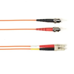 Black Box Network Services FOCMR62-010M-STLC-OR | OM1 62.5/125 MM Fiber Patch Cable, OFNR, ST to LC, Orange, 10-m