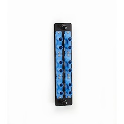Black Box Network Services JPM460C | High-Density Single-Mode Fiber Adapter Panel - Ceramic Sleeve, (6) ST Duplex, Blue