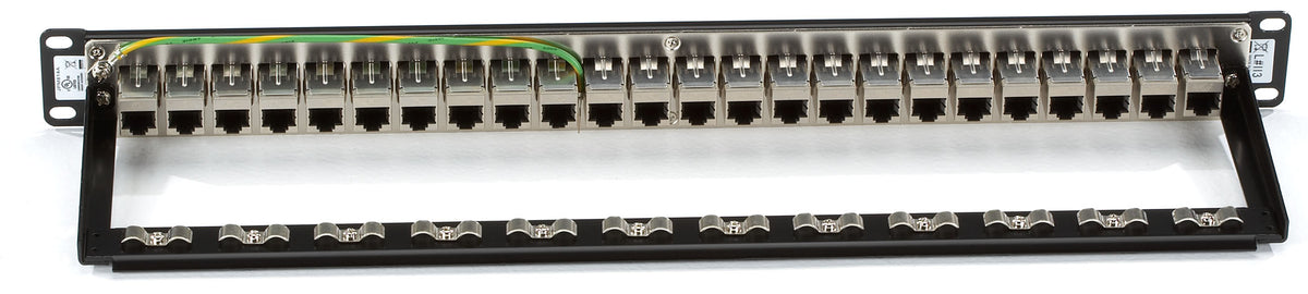 Black Box Network Services JPM814A | CAT6 Feed-Through Patch Panel, 1U, Shielded, 24-Port