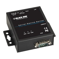 Black Box Network Services LES301A | Industrial Serial Device Server - (1) RS-232/422/485 DB9 Male, (1) 10/100-Mbps RJ-45