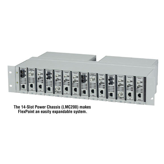 Black Box Network Services LMC200 | Media Converter Chassis - 14-Slot, Rackmount, 115-230VAC