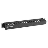 Black Box Network Services RMT100A-R4 | 1U Horizontal Finger Duct Cable Manager with Cover, 19", Single-Sided, Black